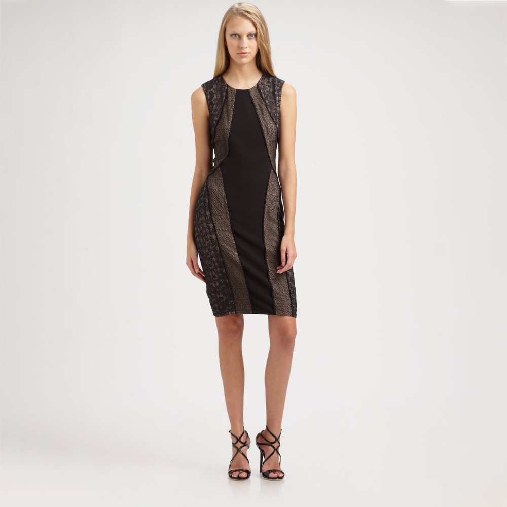 BCBG black Jazelle lace dress size 8